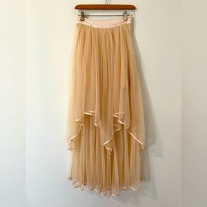 Free People Bohemian Chiffon Layered Skirt✨High Waist, Maxi Length, Size 2